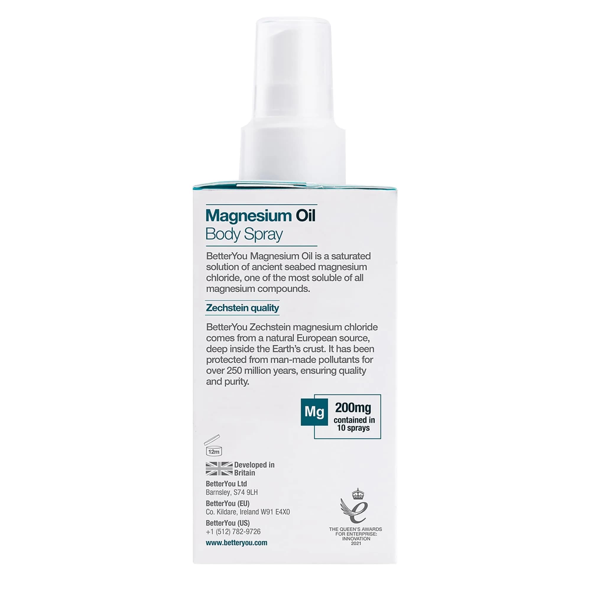 BetterYou Magnesium Oil Body Spray Natural 100ml (3.38 Fl Oz) | Supports Muscle Recovery & Bone Health - view 7