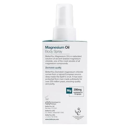 BetterYou Magnesium Oil Body Spray Natural 100ml (3.38 Fl Oz) | Supports Muscle Recovery & Bone Health thumbnail 7