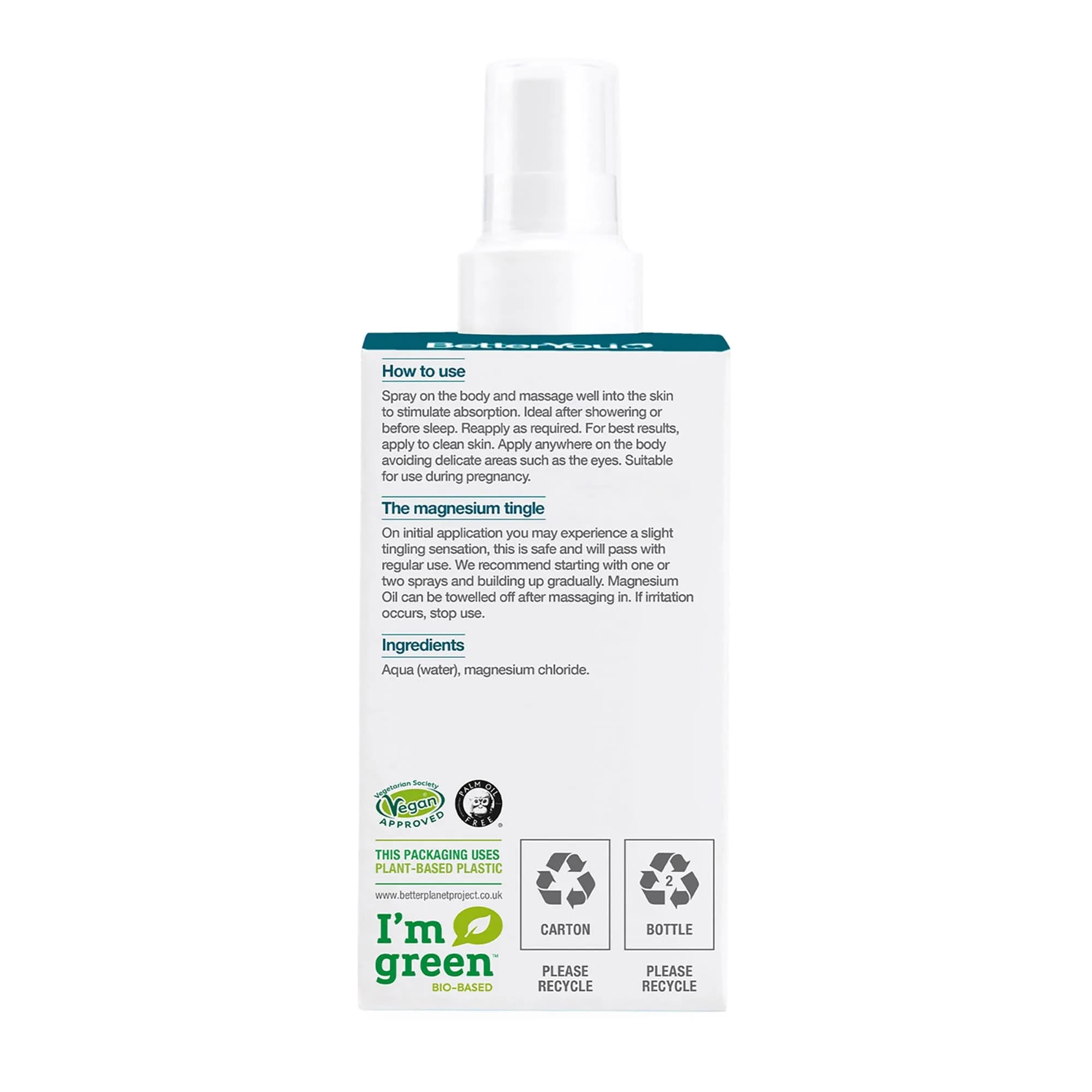 BetterYou Magnesium Oil Body Spray Natural 100ml (3.38 Fl Oz) | Supports Muscle Recovery & Bone Health - view 9