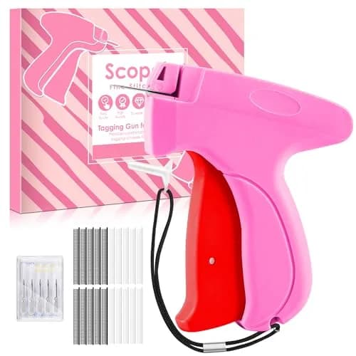 Scopck Handheld Stitch Gun for Clothes, Pink-Red | Quick Clothing Fixer with 6 Needles & 2000 Fasteners - main product image