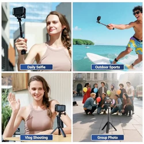 JJC Mini Selfie Stick Tripod for Action Cameras 21.8cm (8.58") | Black thumbnail 3
