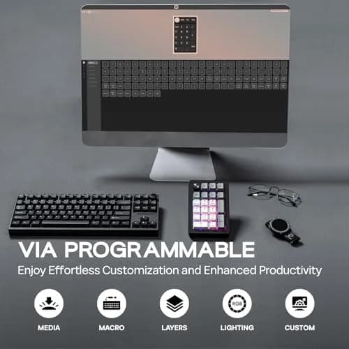 EPOMAKER EK21 VIA Gasket Number Pad with 1000mAh Battery, BT 5.0/2.4GHz/Wired | Programmable Numpad for PC Gaming thumbnail 3