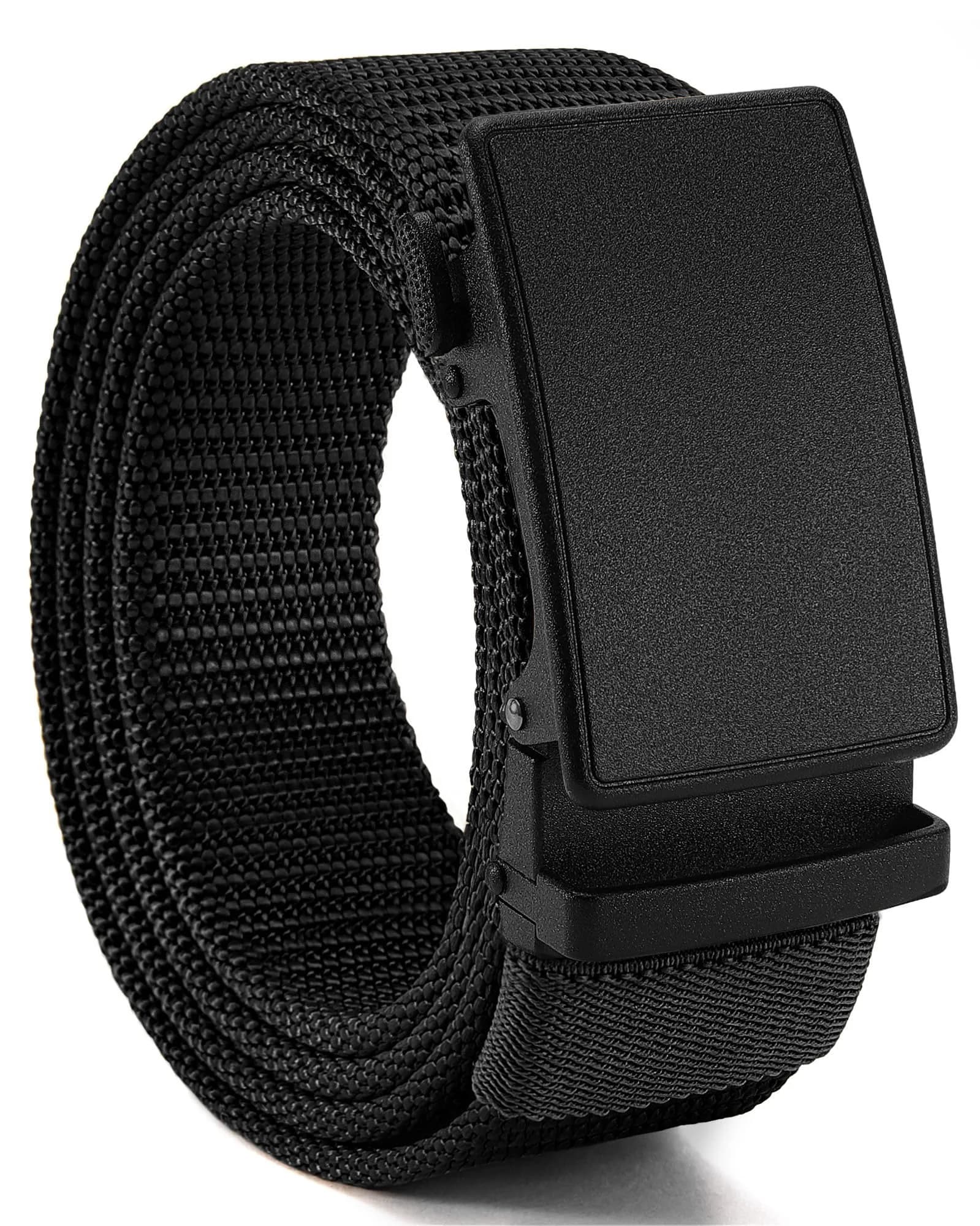CHAOREN 1.5" Nylon Ratchet Belt Men - Casual Work Belt for Jeans | Strong, Stylish & Adjustable — Frosted Matte / Black