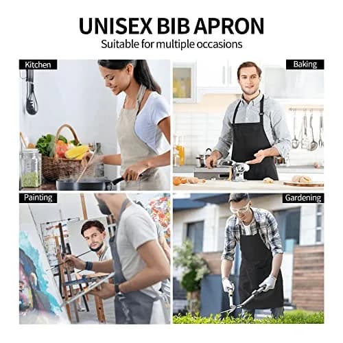 DZGlobal Colorful Apron for Women Cooking Baking BBQ Grilling (Chicken) | Waterproof, Adjustable, Large Pockets thumbnail 7