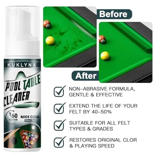 KukLynx Pool Table Cleaning Kit with Foam Spray & Brushes | Professional Billiards Accessories (70-120c) thumbnail 4