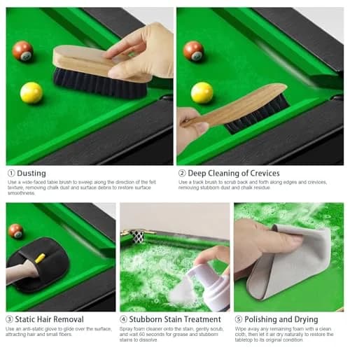 KukLynx Pool Table Cleaning Kit with Foam Spray & Brushes | Professional Billiards Accessories (70-120c) thumbnail 7