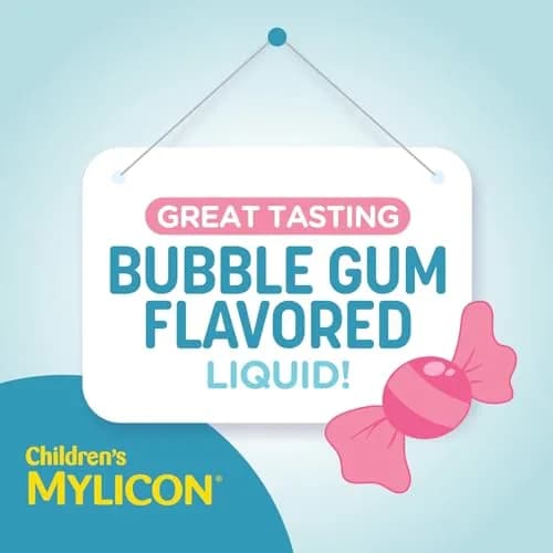 MYLICON Children's All-in-One Tummy Relief Liquid for Kids, Bubble Gum, 8oz | Fast-Acting Gas & Acid Relief for Ages 2-11 thumbnail 4