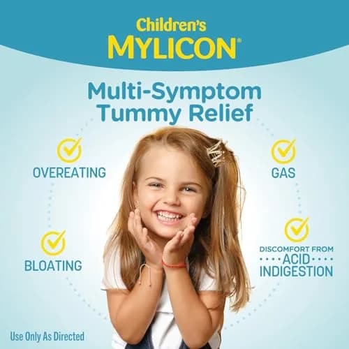 MYLICON Children's All-in-One Tummy Relief Liquid for Kids, Bubble Gum, 8oz | Fast-Acting Gas & Acid Relief for Ages 2-11 thumbnail 3