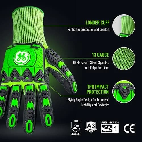 GE Impact 1 Sandy Nitrile Gloves Small | Cut & Impact Level A3, 13 GA, Fitted thumbnail 2