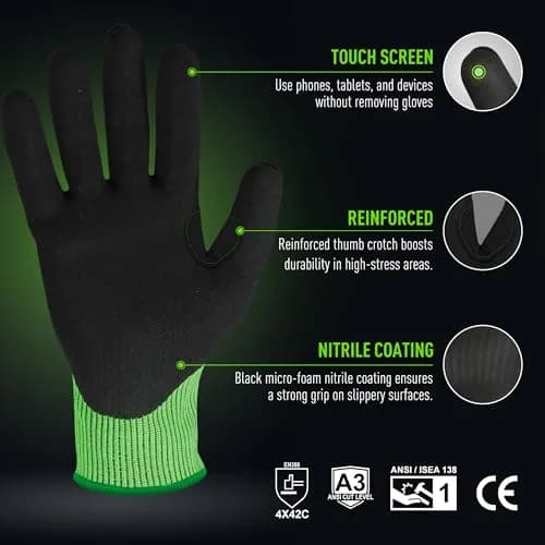 GE Impact 1 Sandy Nitrile Gloves Small | Cut & Impact Level A3, 13 GA, Fitted thumbnail 3