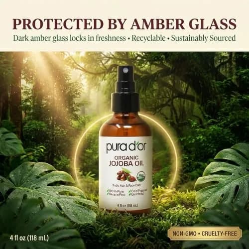 PURA D'OR Organic Jojoba Oil 118ml (4 Fl Oz) | USDA Certified Pure Natural Moisturizer for Skin, Hair, Body, Face & Nails thumbnail 6