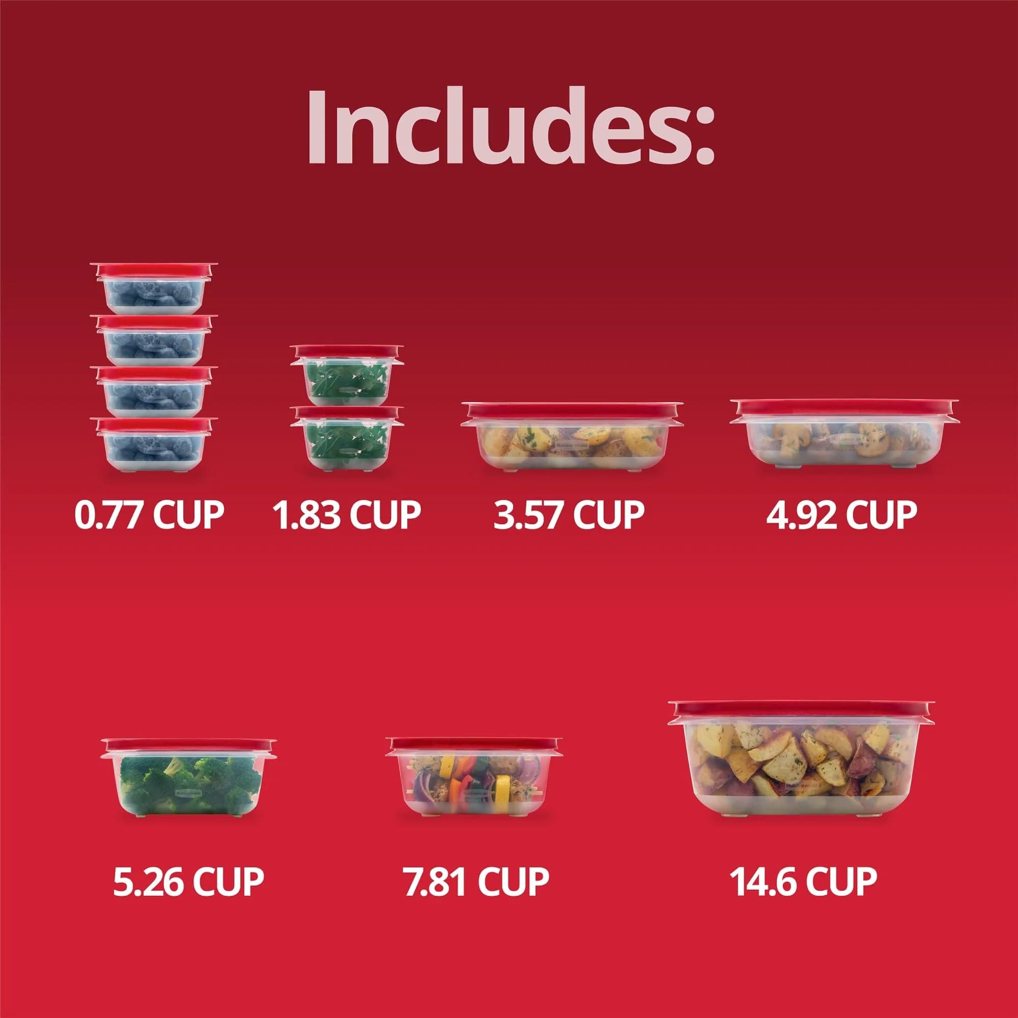 Rubbermaid EasyStore 22-Piece Food Storage Container Set | Stackable & Nestable for Kitchen Organization - view 6