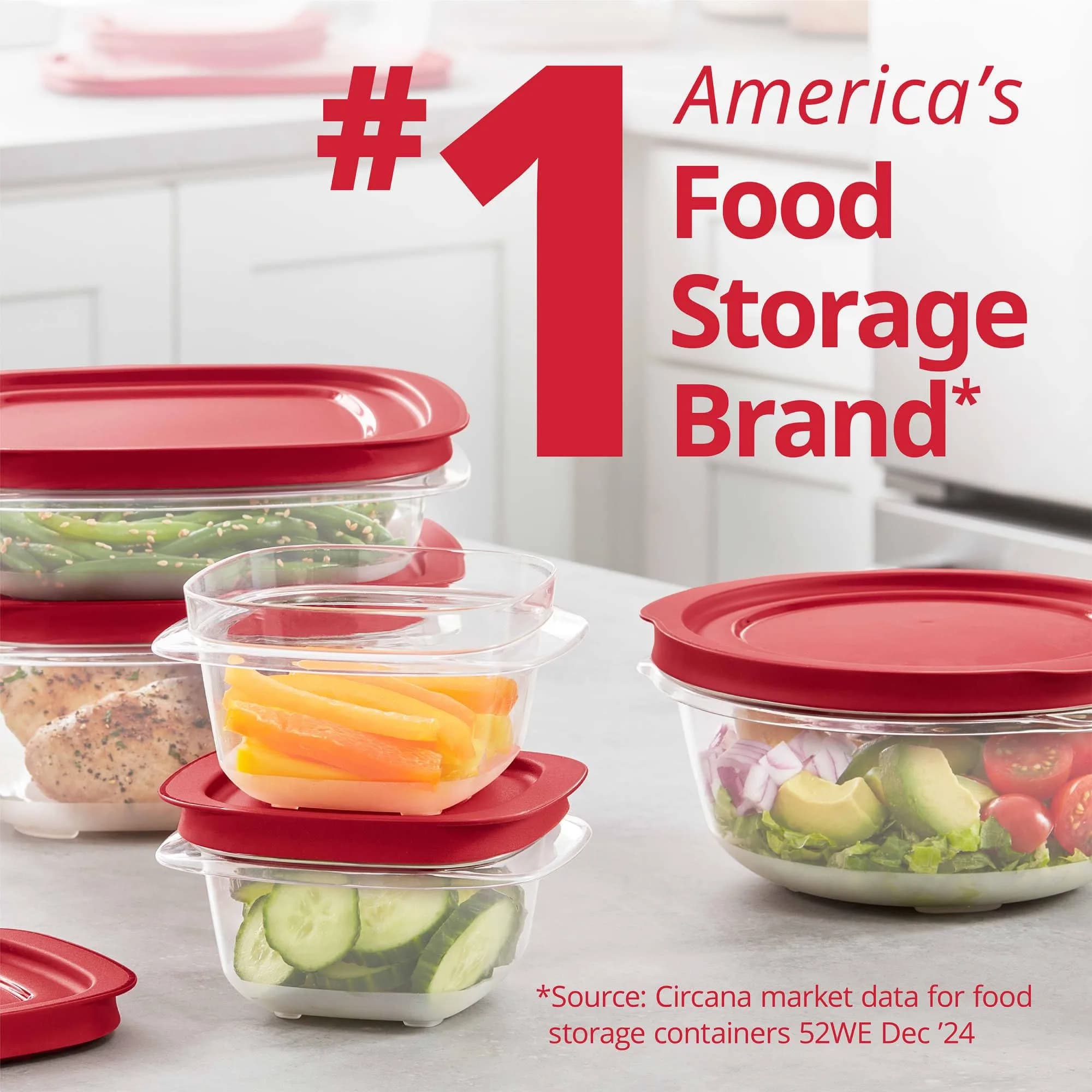 Rubbermaid EasyStore Food Storage Containers, 14-Piece Set, Square and Round, 1.83L (62 fl oz) | Stackable & BPA-Free - view 5