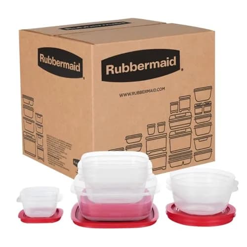Rubbermaid EasyStore Food Storage Containers, 14-Piece Set, Square and Round, 1.83L (62 fl oz) | Stackable & BPA-Free thumbnail 1
