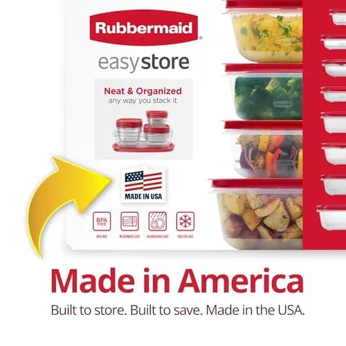 Rubbermaid EasyStore Food Storage Containers, 38-Piece Set, 2.88 kg (6.2 lb) | Stackable & Airtight Kitchen Organization thumbnail 4