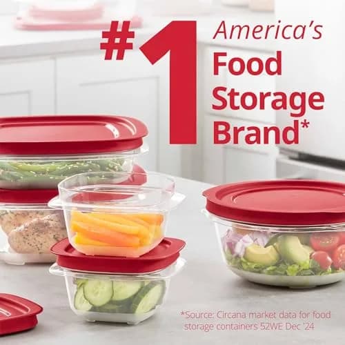 Rubbermaid EasyStore Food Storage Containers, 38-Piece Set, 2.88 kg (6.2 lb) | Stackable & Airtight Kitchen Organization thumbnail 5