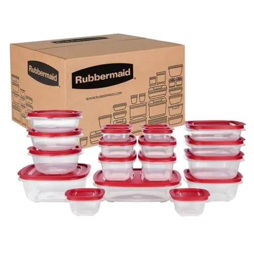 Rubbermaid EasyStore Food Storage Containers, 38-Piece Set, 2.88 kg (6.2 lb) | Stackable & Airtight Kitchen Organization thumbnail 1
