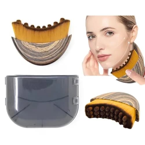 ROKATY Lymphatic Contour Face Brush 1 Pcs Brown | Double Chin & Skin Glow Tool thumbnail 1