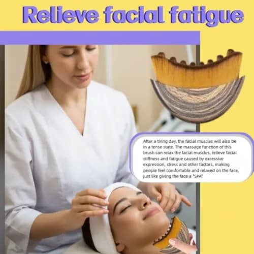 ROKATY Lymphatic Contour Face Brush 1 Pcs Brown | Double Chin & Skin Glow Tool thumbnail 8