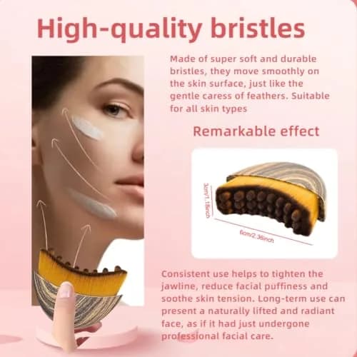 ROKATY Lymphatic Contour Face Brush 1 Pcs Brown | Double Chin & Skin Glow Tool thumbnail 4