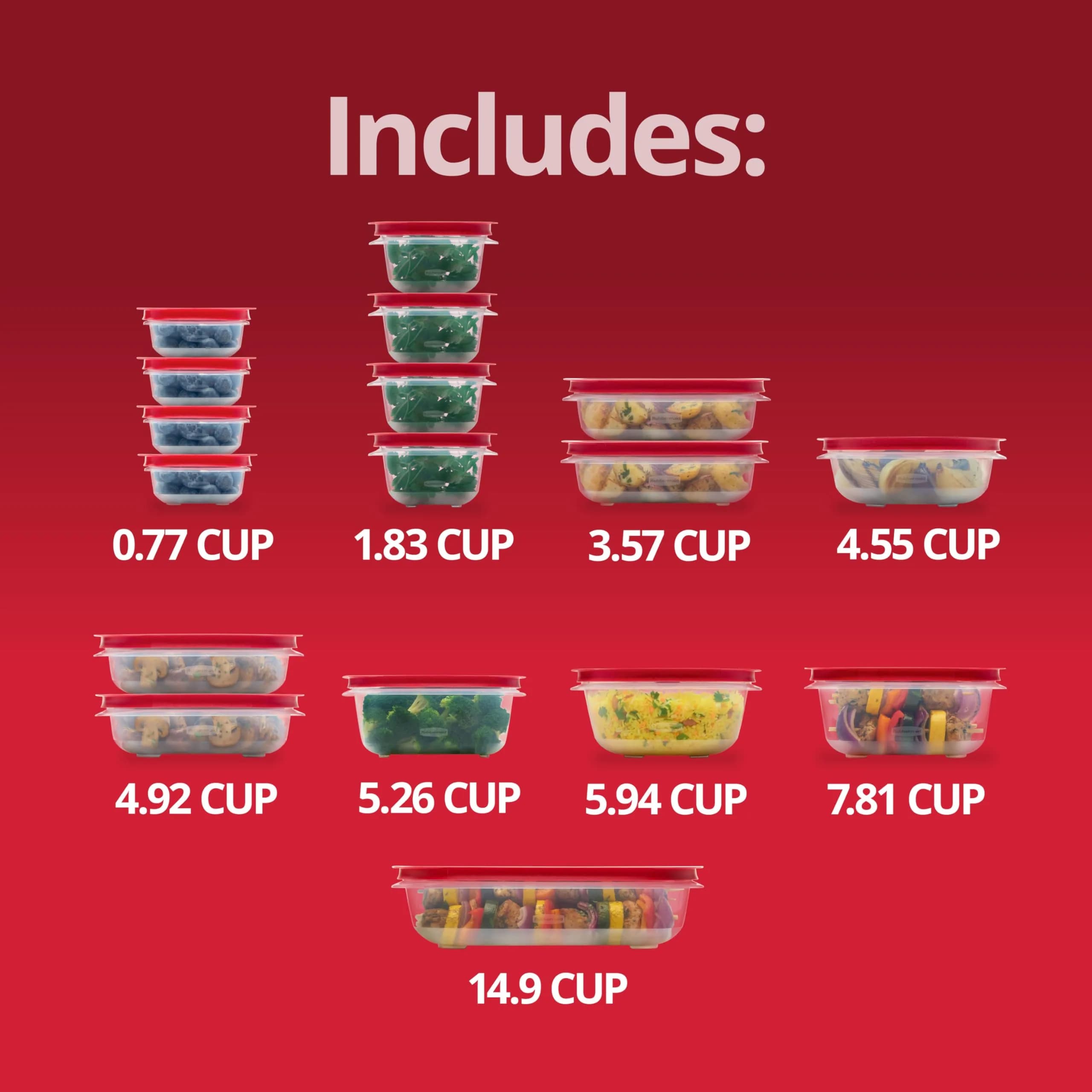 Rubbermaid EasyStore Food Storage Containers, 34-Piece Set | Stackable & Airtight Containers with Lids - view 6