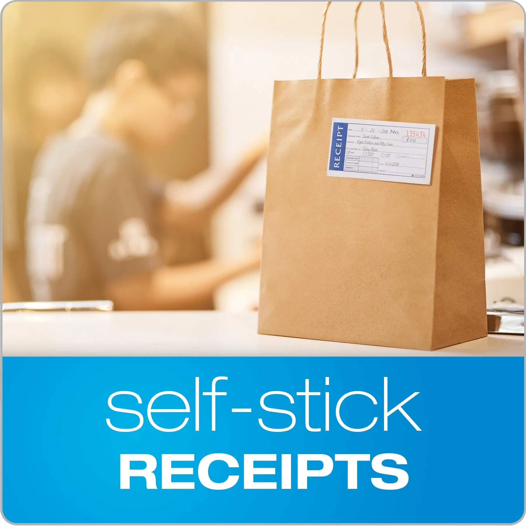 Adams Write 'n Stick Receipt Book, 2-Part, Carbonless, White/Canary, 5.25" x 11" (13.3cm x 27.9cm), Pack of 12 Books | Spiral Bound, 200 Sets per Book - view 2