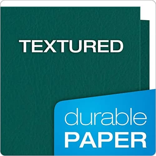 Oxford Twin-Pocket Folders, Textured Paper, Letter Size, Teal, Pack of 125 | Heavy Paper Texture for Office & School thumbnail 4