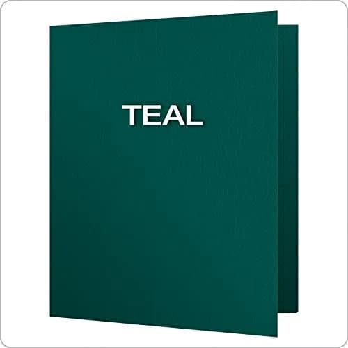 Oxford Twin-Pocket Folders, Textured Paper, Letter Size, Teal, Pack of 125 | Heavy Paper Texture for Office & School thumbnail 3