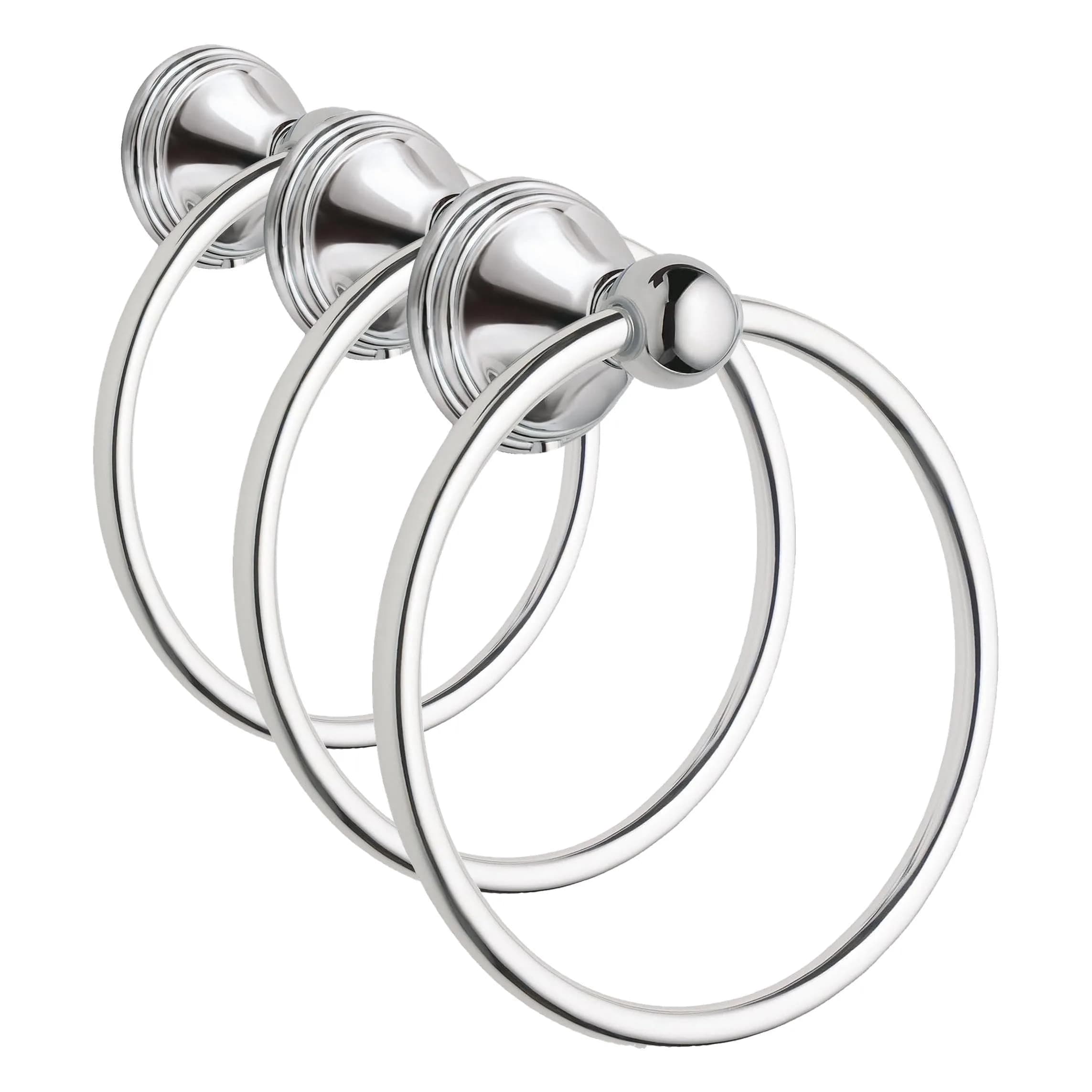 Moen Preston Polished Chrome Hand-Towel Ring 3-Pack | 19.1 cm (7.5 in) Wall Mounted Holder - main product image