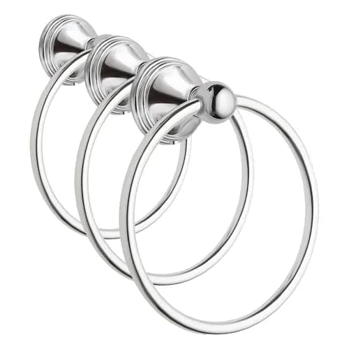 Moen Preston Polished Chrome Hand-Towel Ring 3-Pack | 19.1 cm (7.5 in) Wall Mounted Holder thumbnail 1
