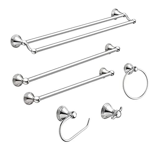 Moen Preston Polished Chrome Hand-Towel Ring 3-Pack | 19.1 cm (7.5 in) Wall Mounted Holder thumbnail 2