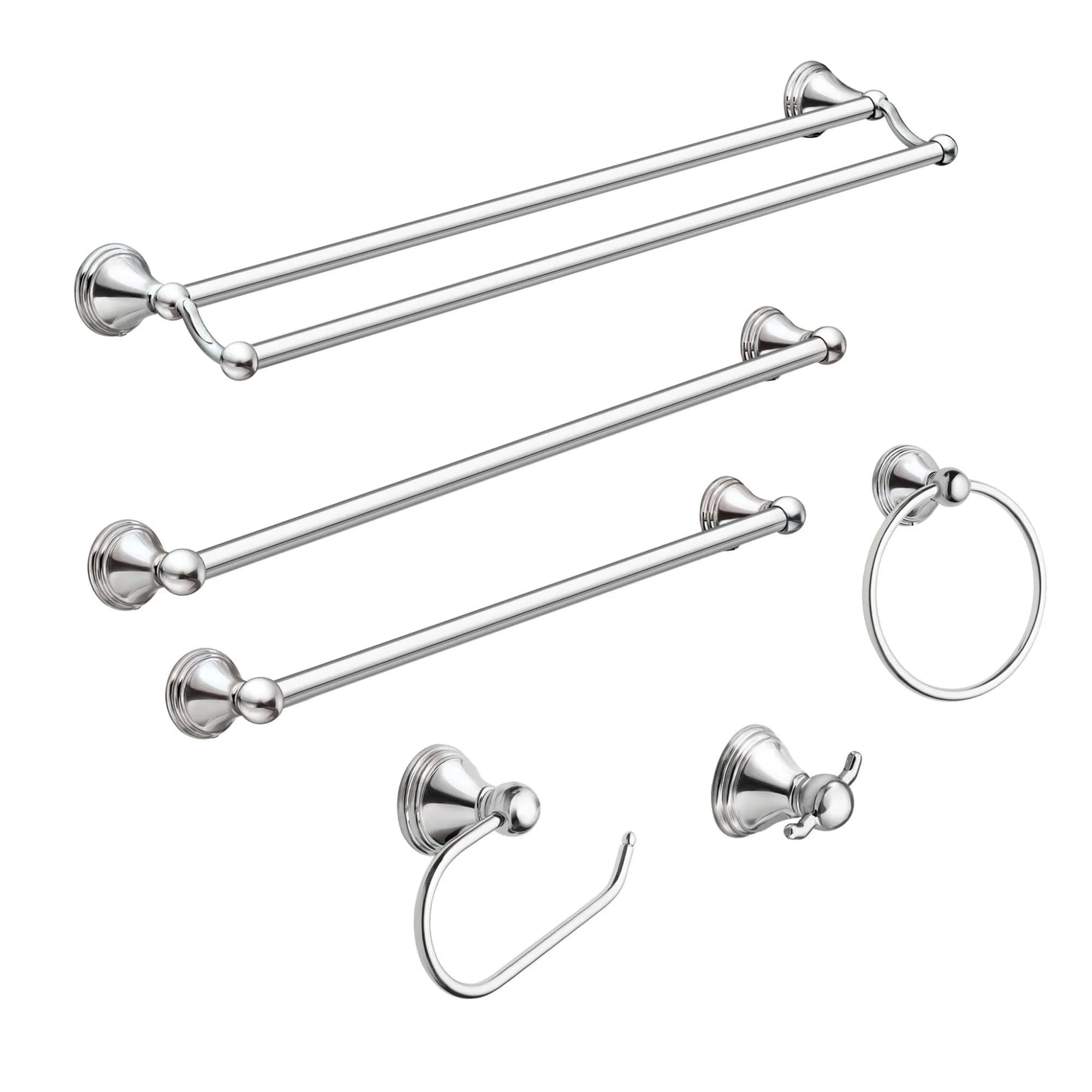 Moen Preston Polished Chrome Hand-Towel Ring 3-Pack | 19.1 cm (7.5 in) Wall Mounted Holder - view 4