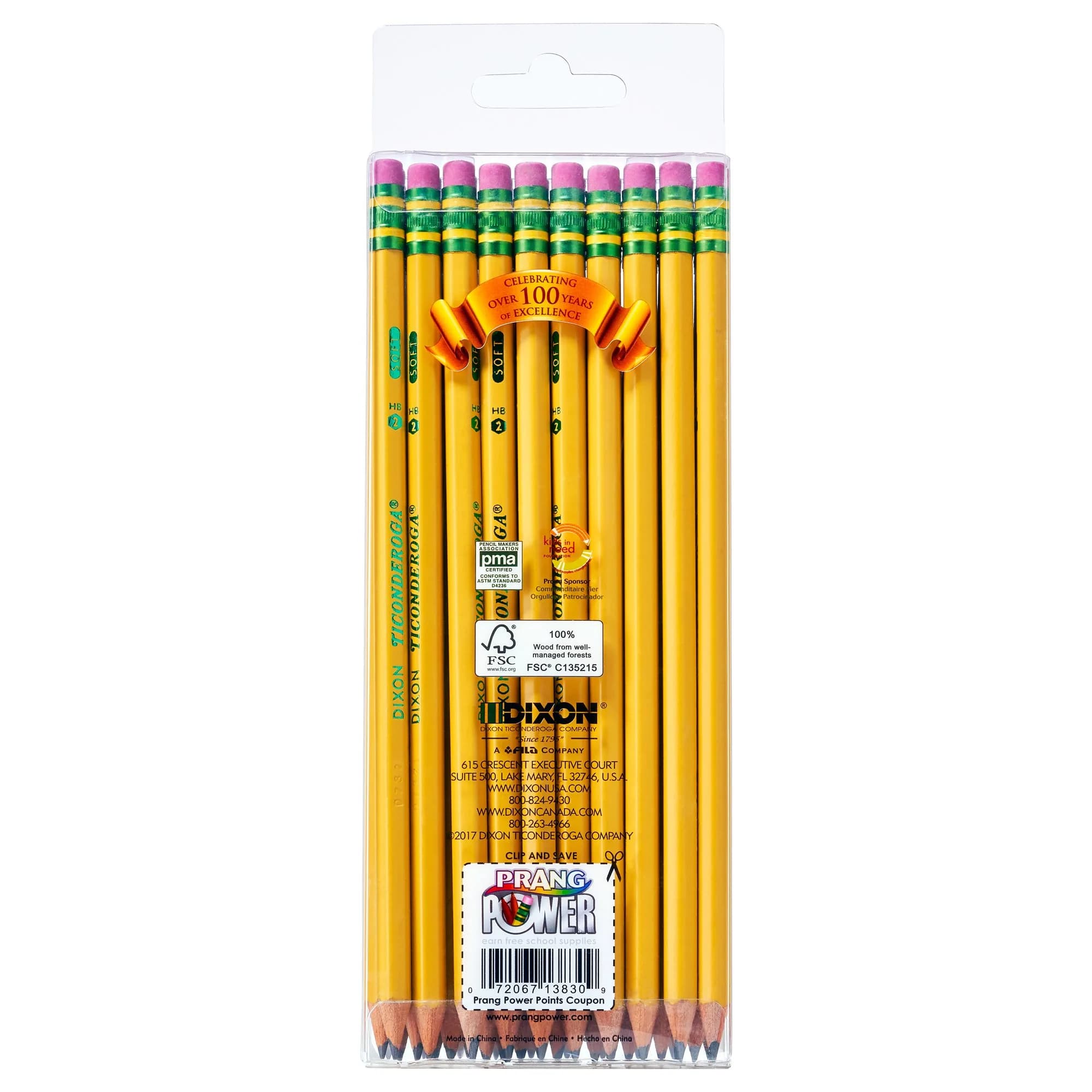 Ticonderoga Wood-Cased Pencils, Pre-Sharpened, HB Soft, Yellow, 180 Count (Pack of 12) | Smooth Writing Instrument for Students - view 3