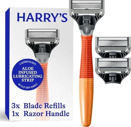 Harry's Original Shaving Kit for Men - Razor Handle and 3 Blade Refills (Ember, 10-Pack) | German Engineered Blades thumbnail 1