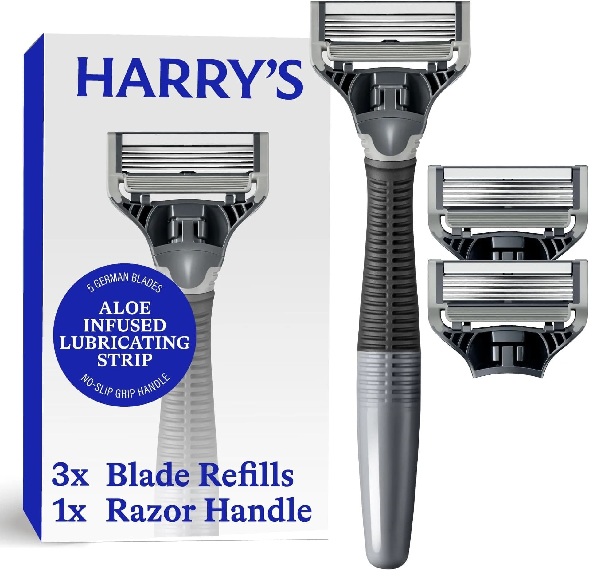 Harry's Original Shaving Kit for Men - Razor Handle and 3 Blade Refills (Pack of 10) | German Engineered Blades - main product image