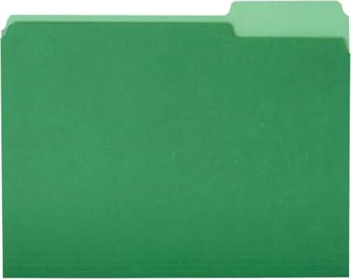Amazon Basics File Folders for Organization, Letter Size, 1/3 Cut Tab, Bright Green, Pack of 360 | Durable 11 pt. Covers thumbnail 1