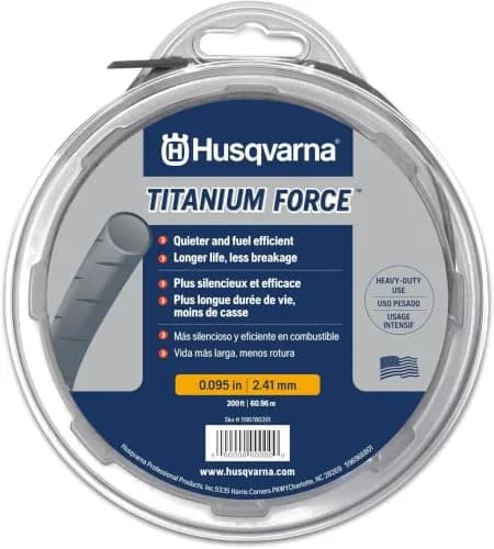 Husqvarna Titanium Force 0.095-Inch,140-Foot Spooled String Trimmer Line | Commercial Grade Co-Polymer, Quiet & Durable thumbnail 1