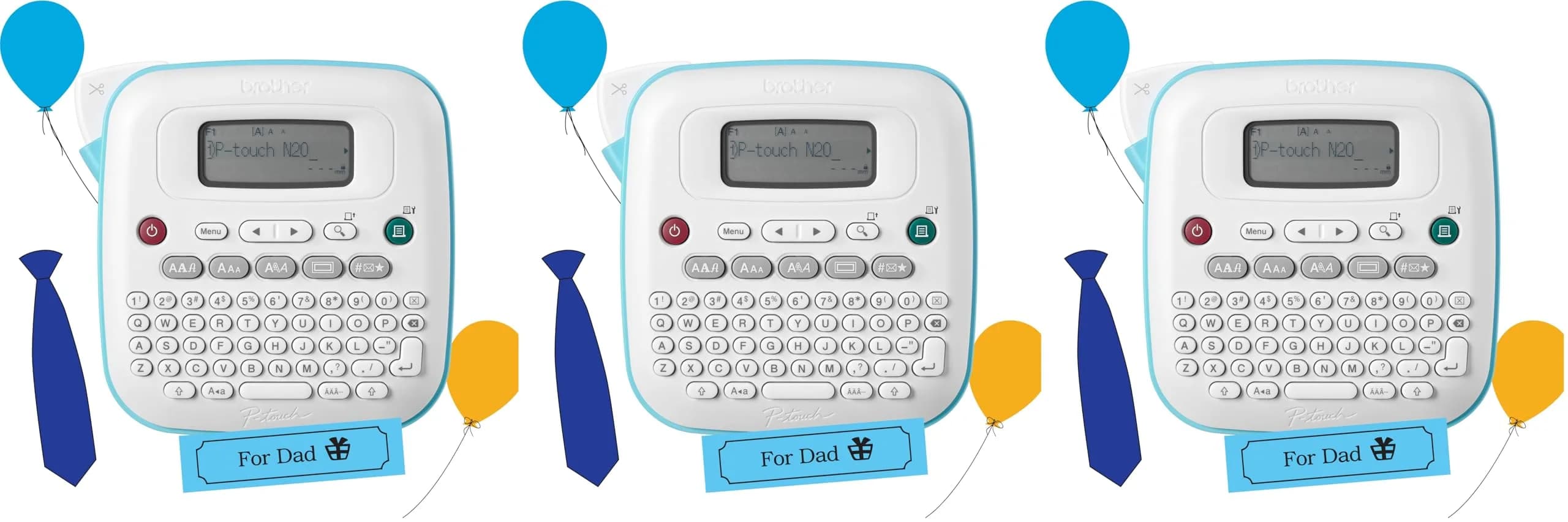 Brother P-Touch PT-N20 Personal Label Maker, Portable, Handheld & Prints, Btag Label Tapes (Pack of 3) - main product image