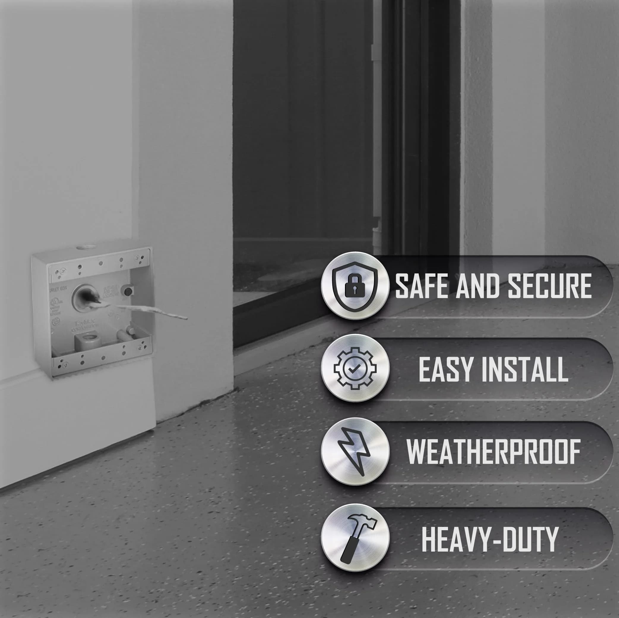 TayMac DB375WH 2-Gang Weatherproof Box 3/4-Inch Outlets White 9-Pack | NEMA Compliant Die Cast Metal - view 4
