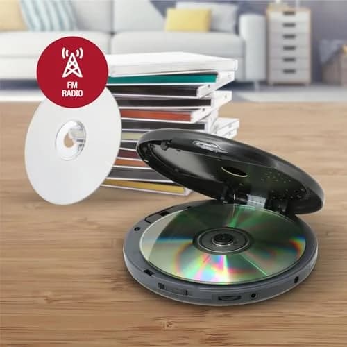 GPX PC332B Portable CD Player with FM Radio & Earbuds - Black, Pack of 6 | 18.79cm (7.4in) x 15.49cm (6.1in) x 4.7cm (1.85in) thumbnail 4