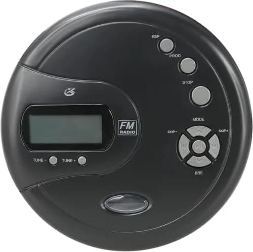 GPX PC332B Portable CD Player with FM Radio & Earbuds - Black, Pack of 6 | 18.79cm (7.4in) x 15.49cm (6.1in) x 4.7cm (1.85in) thumbnail 1