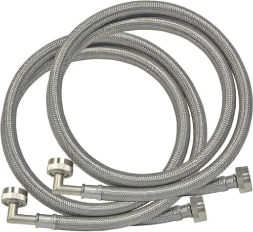 Eastman 6 ft Washing Machine Hose Connectors with Elbows, 3/4 in FHT x 3/4 in FHT, Braided Stainless Steel, 41066 (Pack of 24) | 213.36 m (720 ft) Total Length thumbnail 1