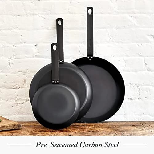 Merten & Storck Pre-Seasoned Carbon Steel 8” Frying Pan Skillet, Use on Induction, Stove & Grill, Pack of 6 thumbnail 2