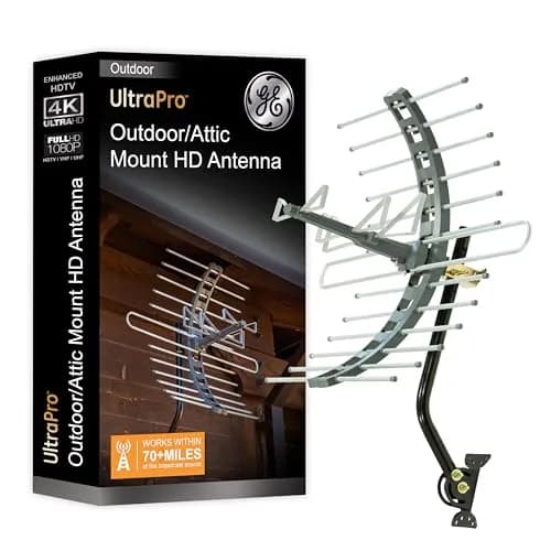 GE Outdoor HD Digital TV-Antenna (Pack of 3) | Long Range 70+ Mile, 4K & 8K Ultra HD Ready, Weather Resistant thumbnail 1