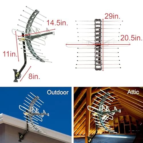 GE Outdoor HD Digital TV-Antenna (Pack of 3) | Long Range 70+ Mile, 4K & 8K Ultra HD Ready, Weather Resistant thumbnail 9