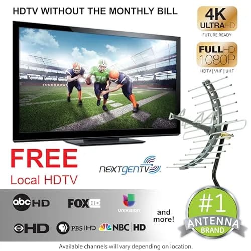 GE Outdoor HD Digital TV-Antenna (Pack of 3) | Long Range 70+ Mile, 4K & 8K Ultra HD Ready, Weather Resistant thumbnail 2