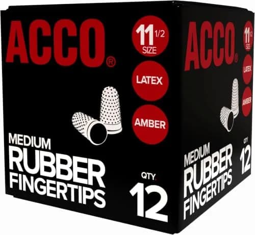 ACCO Rubber Finger Tips Size 11.5 | Nubbed for Better Grip (70-120 chars) thumbnail 1