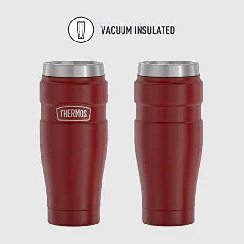 THERMOS Stainless King Vacuum-Insulated Travel Tumbler 16oz (590ml) Rustic Red, 4-Pack | Keeps Drinks Hot 7 Hrs, Cold 18 Hrs thumbnail 2