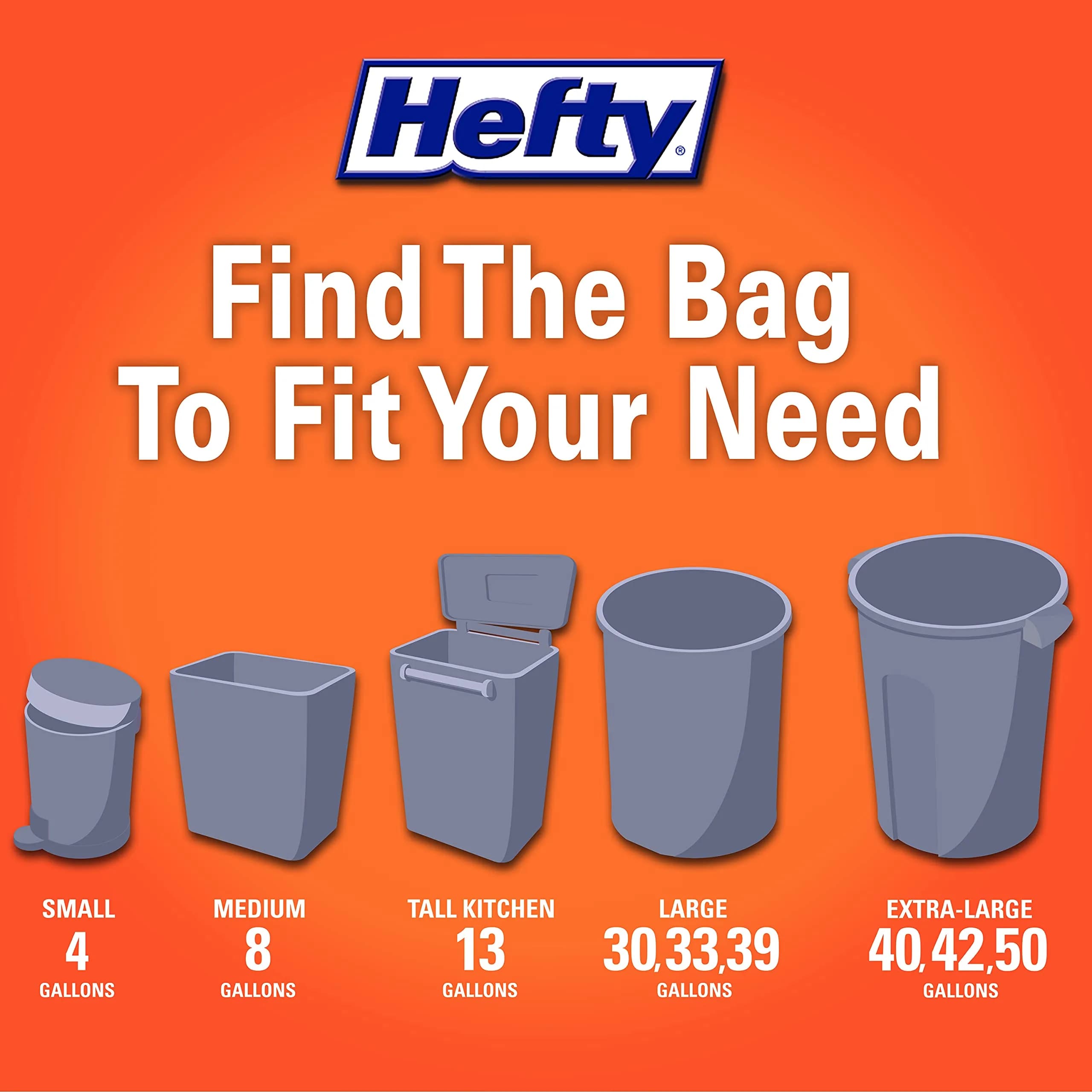 Hefty Flap Tie Small Trash Bags, Lavender & Sweet Vanilla Scent, 4 Gallon, 26 Count | USA Import - view 7