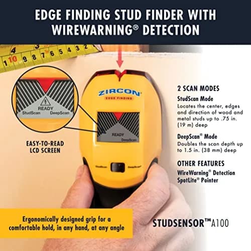 Zircon StudSensor A100 Edge & Live Wire Detection Pack of 4 | Accurate Wall Scanner with LCD & Audio thumbnail 3